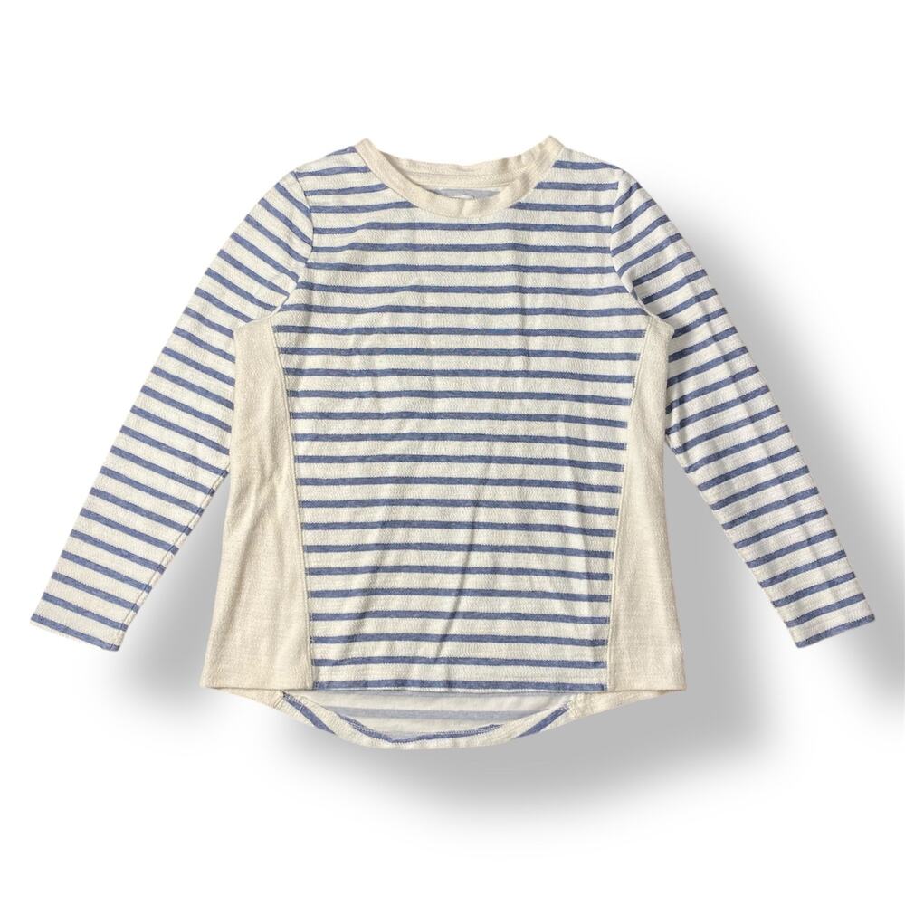 Per Se Sport Striped Pullover Long Sleeve Sweater Womens Size M Blue